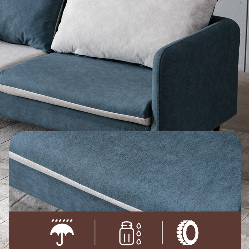 23.6" H Contemporary Faux Leather Square Arm Sofa for Living Room