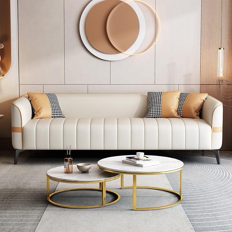 Contemporain 225,6 "H FAUX CUIR TUXEDO ARRAL SOFA pour le salon