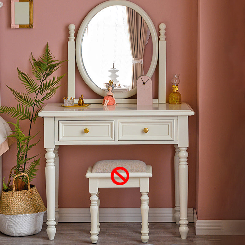 鏡付きの明るい白い灰の虚栄心17.71 "2つの引き出し付きの幅の虚栄心