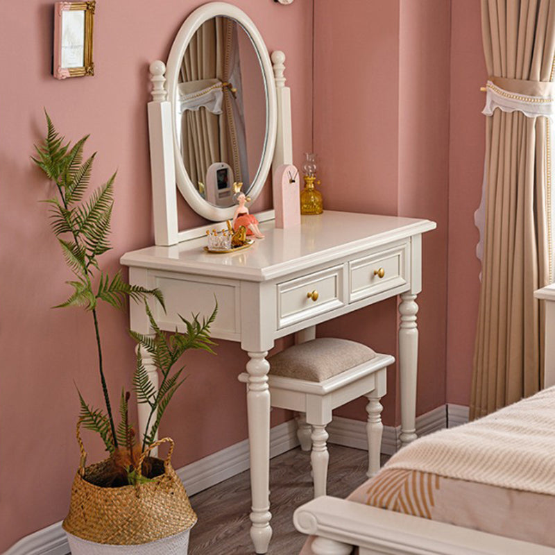 鏡付きの明るい白い灰の虚栄心17.71 "2つの引き出し付きの幅の虚栄心