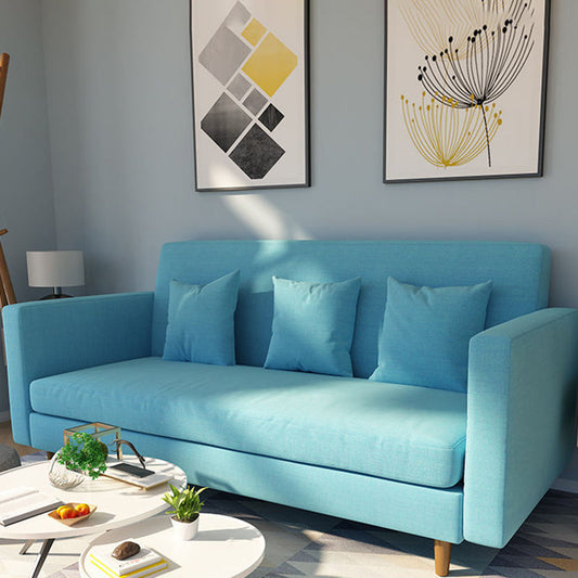 25,6 "h divano a braccio quadrato di cotone a 3 posti contemporanei per soggiorno