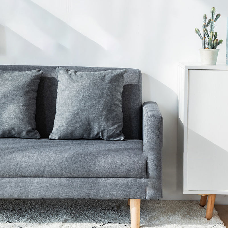 Sofá de brazo cuadrado de algodón de 3 plazas de 25.6 "H para sala de estar para sala de estar