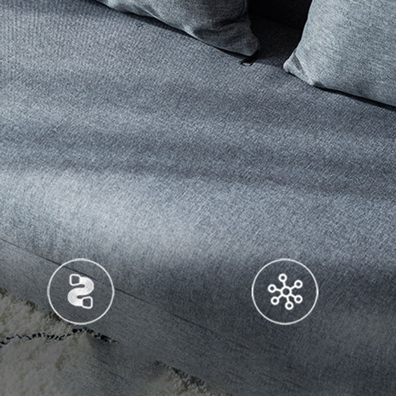 Sofá de brazo cuadrado de algodón de 3 plazas de 25.6 "H para sala de estar para sala de estar