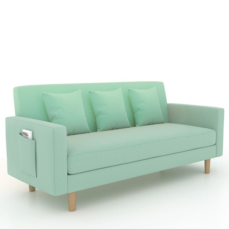 Sofá de brazo cuadrado de algodón de 3 plazas de 25.6 "H para sala de estar para sala de estar