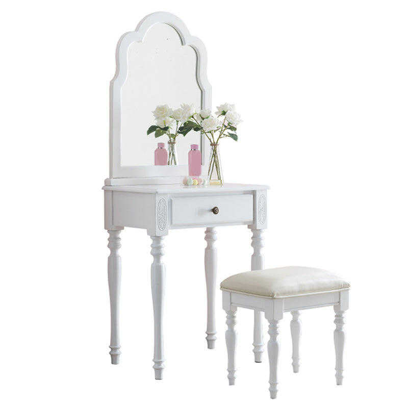 15.74" Wide Rubberwood Vanity Set with Mirror Traditions Dresser with 1-Drawer