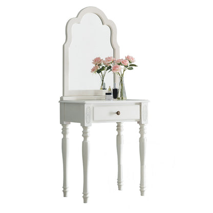 15.74" Wide Rubberwood Vanity Set with Mirror Traditions Dresser with 1-Drawer