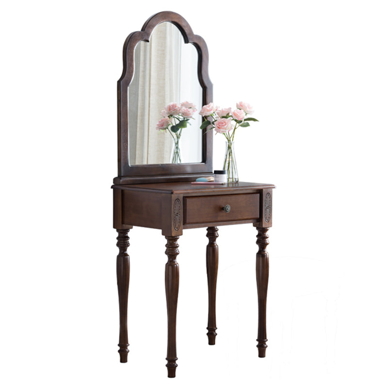 15.74" Wide Rubberwood Vanity Set with Mirror Traditions Dresser with 1-Drawer
