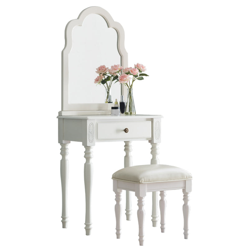 15.74" Wide Rubberwood Vanity Set with Mirror Traditions Dresser with 1-Drawer