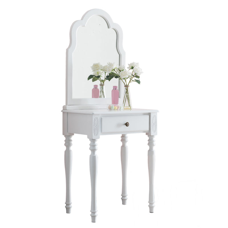 15.74" Wide Rubberwood Vanity Set with Mirror Traditions Dresser with 1-Drawer