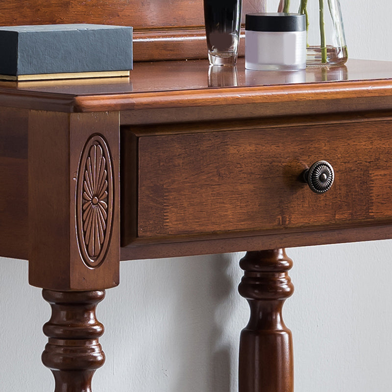 15.74" Wide Rubberwood Vanity Set with Mirror Traditions Dresser with 1-Drawer