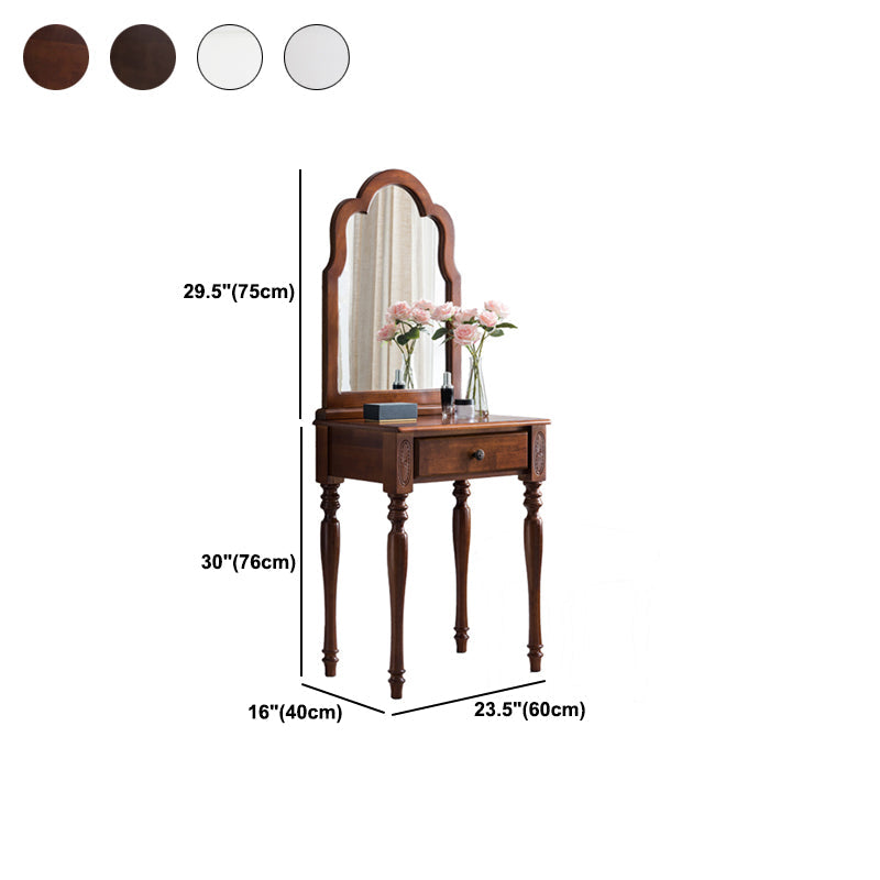 15.74" Wide Rubberwood Vanity Set with Mirror Traditions Dresser with 1-Drawer