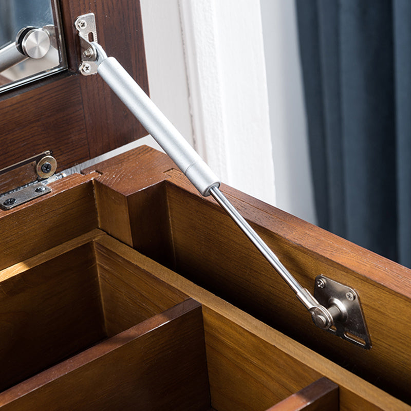 17.71" Wide Ash Vanity Set with Mirror Brown Dresser with 2-Drawer