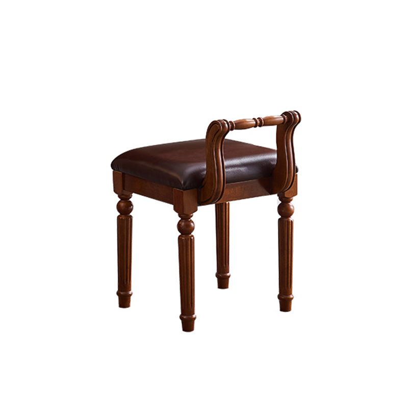 17.71 "スツールセットの茶色のドレッサーと2ドロワーとミラー付きの広い堅い木材洗面化粧台セット