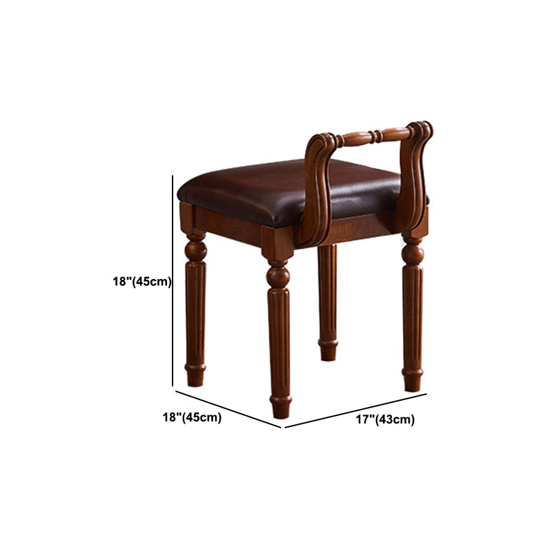 17.71 "スツールセットの茶色のドレッサーと2ドロワーとミラー付きの広い堅い木材洗面化粧台セット