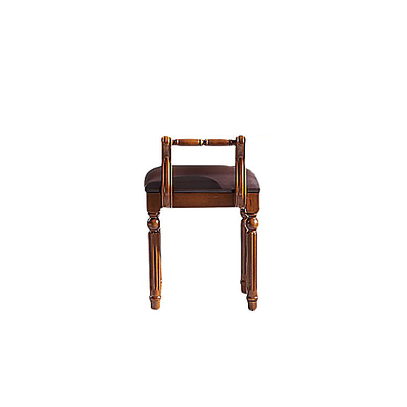 Set di vanità in legno massiccio marrone con set di sgabelli da 17,71 "con 2-cassetti