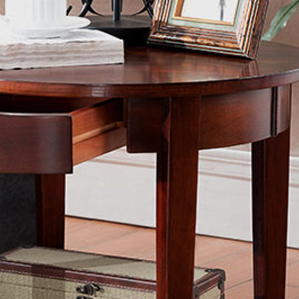 Wood Round Top Side Table 24" Tall 4 Legs End Table with Storage Clearhalo 'Coffee & Accent Tables' 'End & Side Tables' 'end_side_tables' 'furn' 'furn_end_side_tables' 'Furniture' 'Living Room Furniture' 5995868