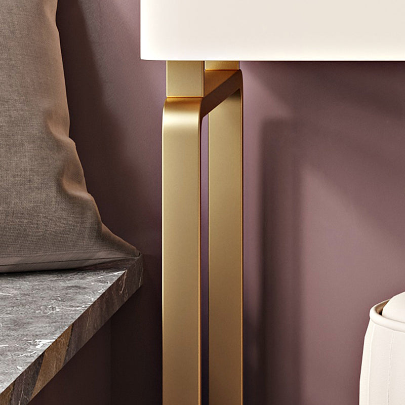 Tavolo da vanità in vetro in legno massiccio set con sgabello e specchio da 25,59 "w a 3-catrawer trucco