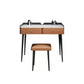 Vanity Stone Makeup Dressing Table Stool Set with 2 Drawers - 31.1" H Clearhalo 'Bedroom Furniture' 'furn' 'furn_makeup_vanities' 'Furniture' 'Makeup Vanities' 'makeup_vanities' 5995943