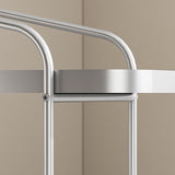 25.2" Tall Rectangle Tray Top Side Table Iron Sled Base End Table with Shelf