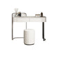 Modern Simple 2-Drawer Vanity Table Stone Top Dressing Table in White with Stool