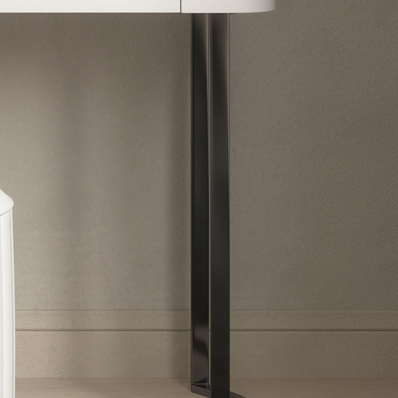 Modern Simple 2-Drawer Vanity Table Stone Top Dressing Table in White with Stool