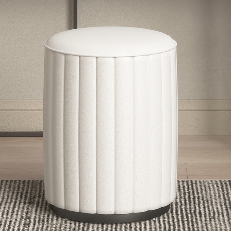 Modern Simple 2-Drawer Vanity Table Stone Top Dressing Table in White with Stool