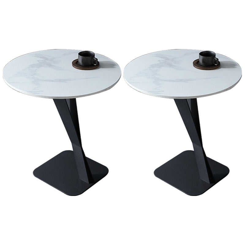 20.47" Tall Contemporary Style Side End Table Metal Pedestal Round Sofa Side Accent Table