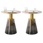 25.2" Tall Contemporary Style Side End Table Glass Pedestal Round Sofa Side Accent Table Gold-Black 2 Clearhalo 'Coffee & Accent Tables' 'End & Side Tables' 'end_side_tables' 'furn' 'furn_end_side_tables' 'Furniture' 'Living Room Furniture' 5996137