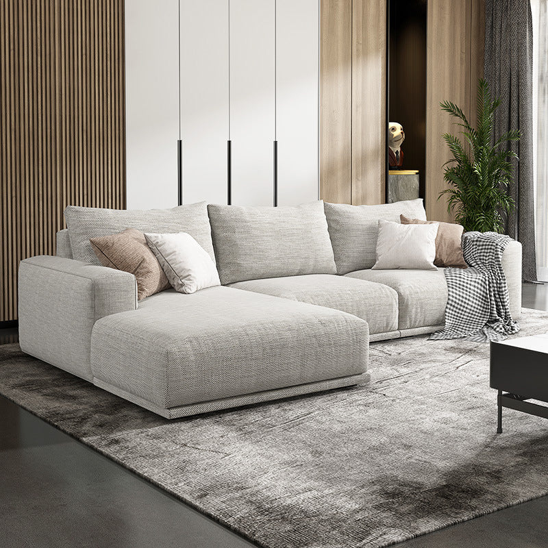 Nordic Stationary Living Room Seating Square Arm Pillows Sofa Chaise