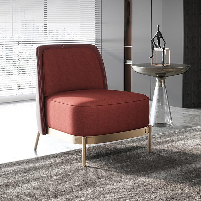 Armless Chair 31.49" Wide Faux Leather and Linen  Chair for Living Room