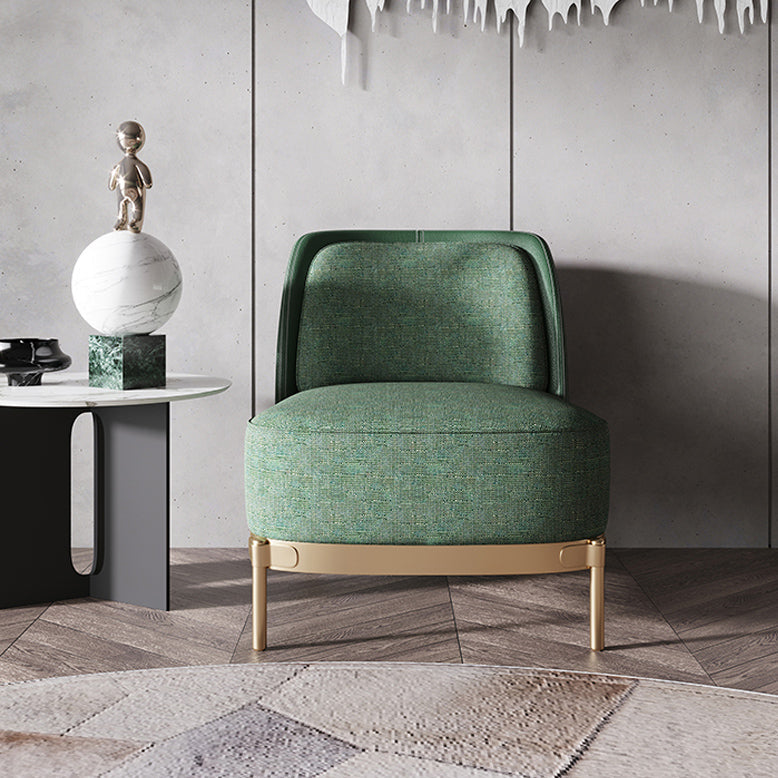 Armless Chair 31.49" Wide Faux Leather and Linen  Chair for Living Room