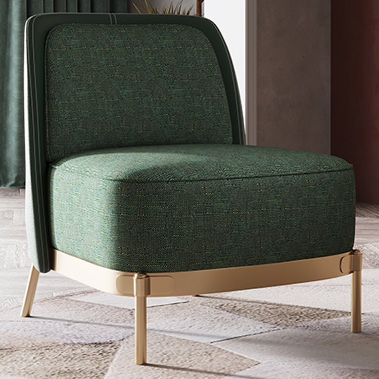 Armless Chair 31.49" Wide Faux Leather and Linen  Chair for Living Room