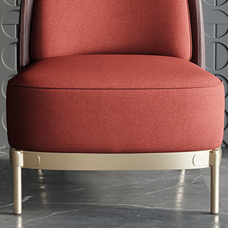 Armless Chair 31.49" Wide Faux Leather and Linen  Chair for Living Room