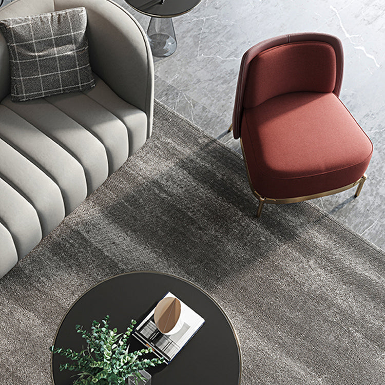 Armless Chair 31.49" Wide Faux Leather and Linen  Chair for Living Room