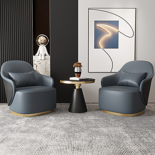 Chaise de bras encastrée 25,59 "bras en faux cuir de largeur inclus chaise avec oreiller en arrière