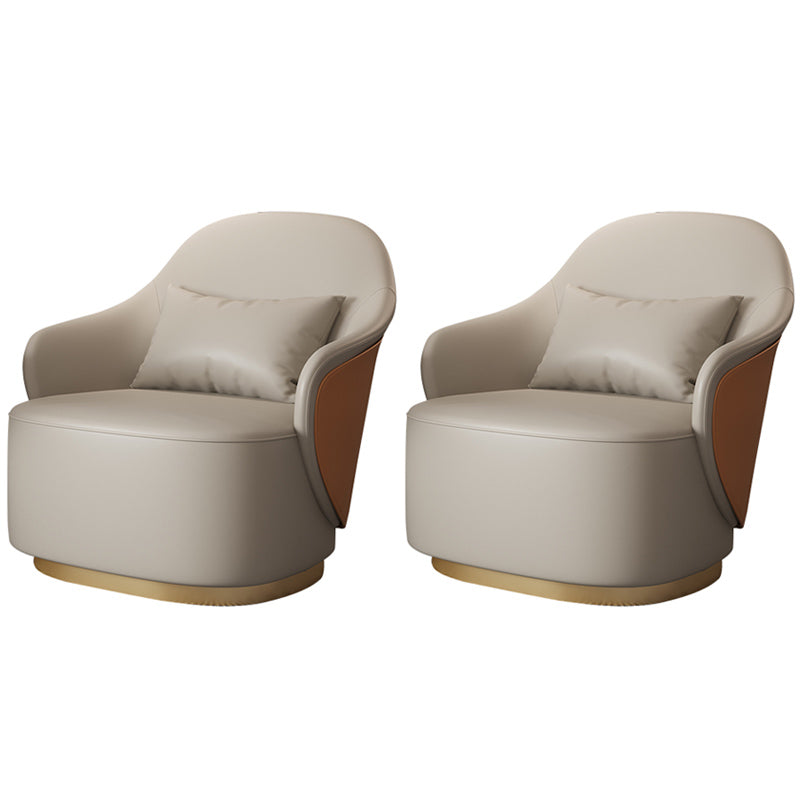 Chaise de bras encastrée 25,59 "bras en faux cuir de largeur inclus chaise avec oreiller en arrière