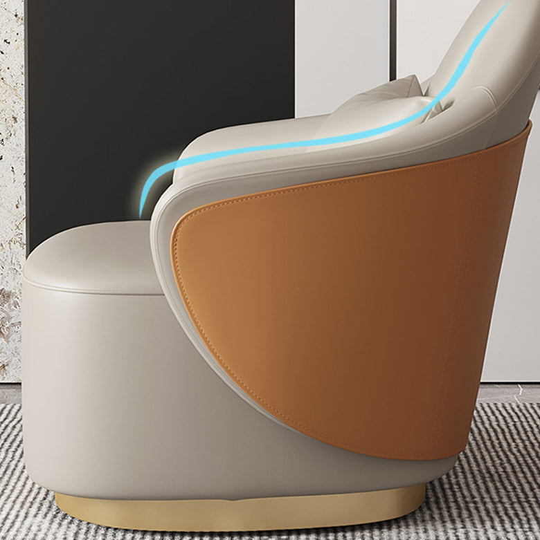 Chaise de bras encastrée 25,59 "bras en faux cuir de largeur inclus chaise avec oreiller en arrière