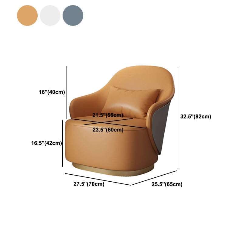Chaise de bras encastrée 25,59 "bras en faux cuir de largeur inclus chaise avec oreiller en arrière