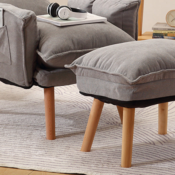 Contemporary Fabric Arms Included With Loose Cover Basic Four Leg Accent Chair