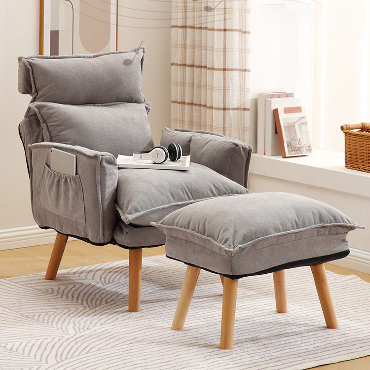Contemporary Fabric Arms Included With Loose Cover Basic Four Leg Accent Chair