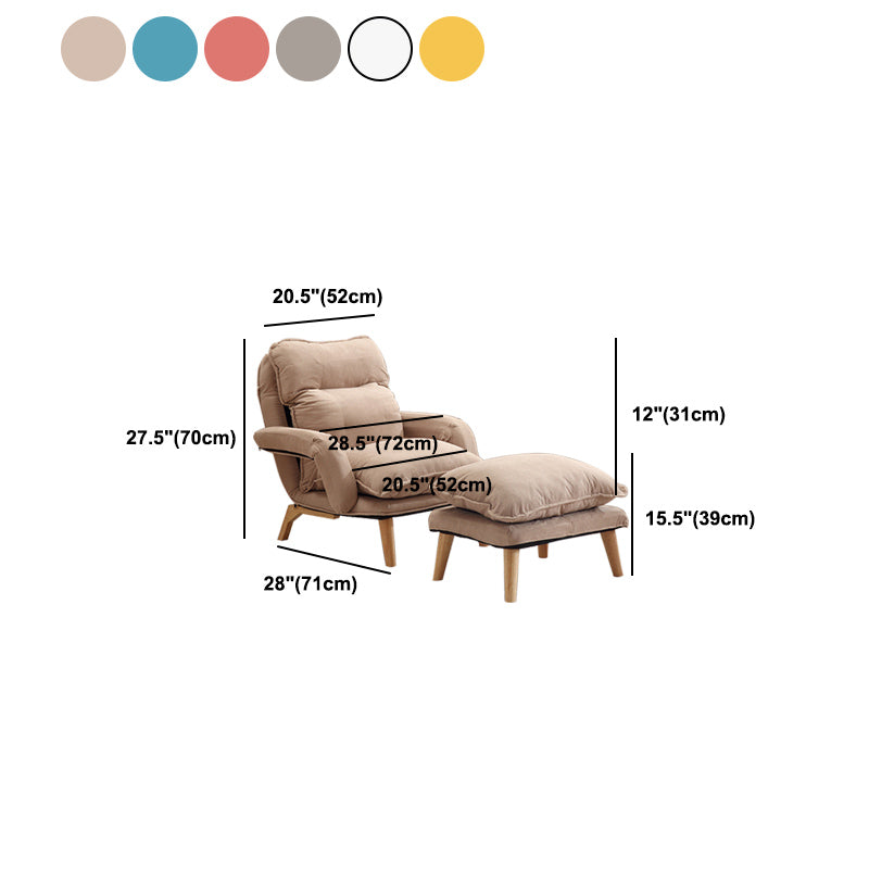 Contemporary Fabric Arms Included With Loose Cover Basic Four Leg Accent Chair
