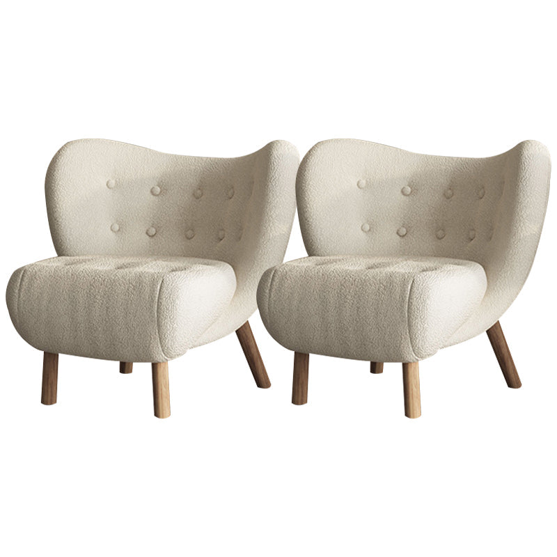 Nordic Armless Pine Basic Four Leg Fixed Back Slipper Accent Chair