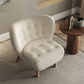Nordic Armless Pine Basic Four Leg Fixed Back Slipper Accent Chair