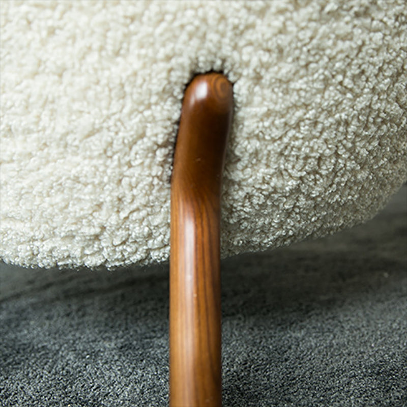 Nordic Armless Pine Basic Four Leg Fixed Back Slipper Accent Chair