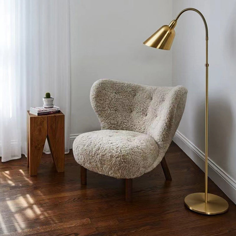 Nordic Armless Pine Basic Four Leg Fixed Back Slipper Accent Chair