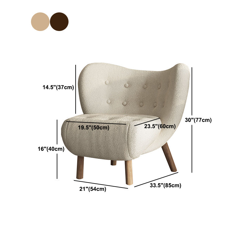 Nordic Armless Pine Basic Four Leg Fixed Back Slipper Accent Chair