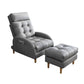 Contemporary Faux Leather Removable Cushions Basic Four Leg Accent Chair