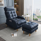 Contemporary Faux Leather Removable Cushions Basic Four Leg Accent Chair