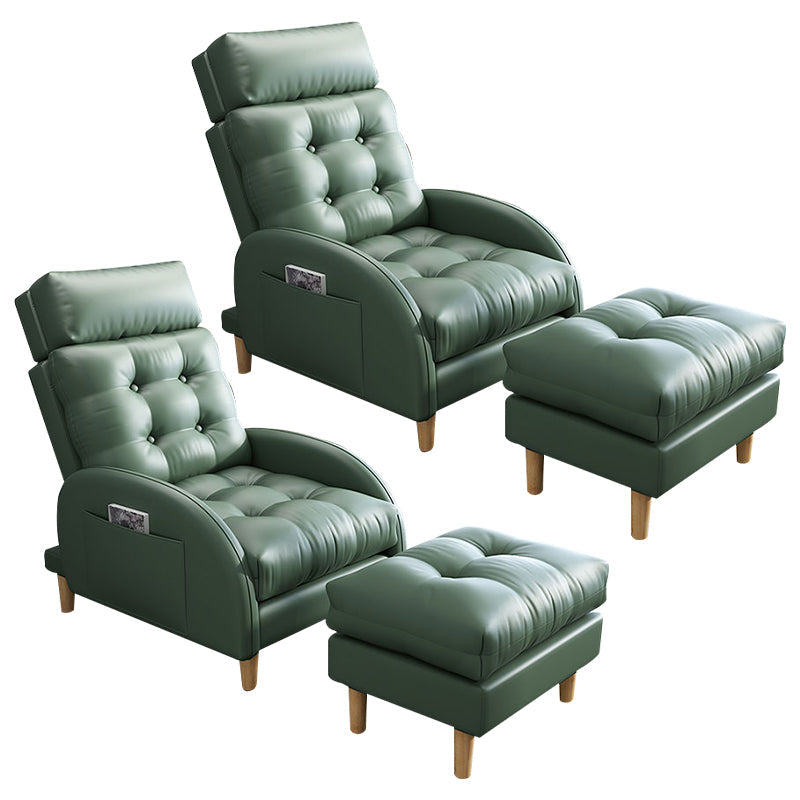 Contemporary Faux Leather Removable Cushions Basic Four Leg Accent Chair