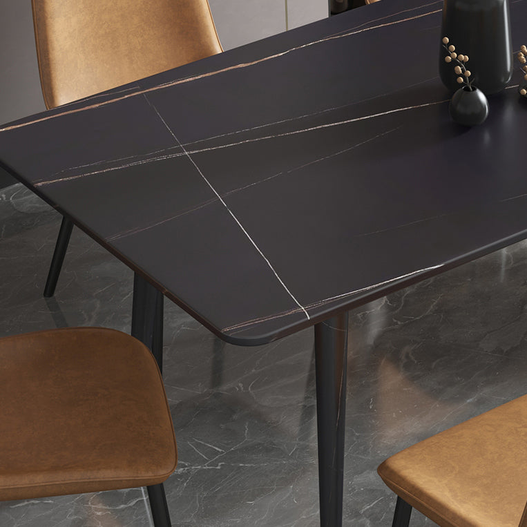 Stone Top Dining Table Industrial 4 Legs  Dining Table for Dining Room